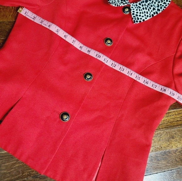 Vintage Red Leopard Print Button Front Jacket - Picture 9 of 15